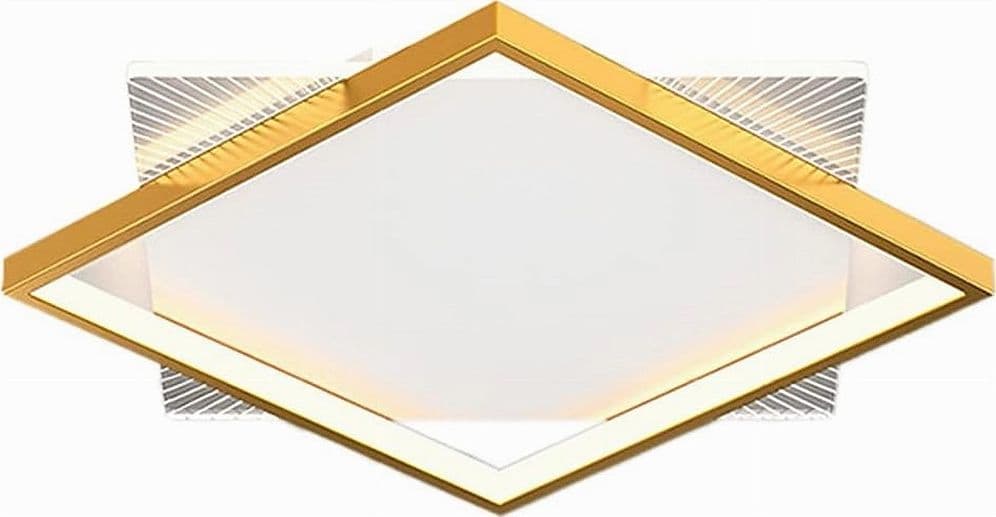 PLAFONIERA LED 30WATT QUADRATA ORO MODERNO LAMPADARIO SOFFITTO LUCE FREDDA 71040 - 5