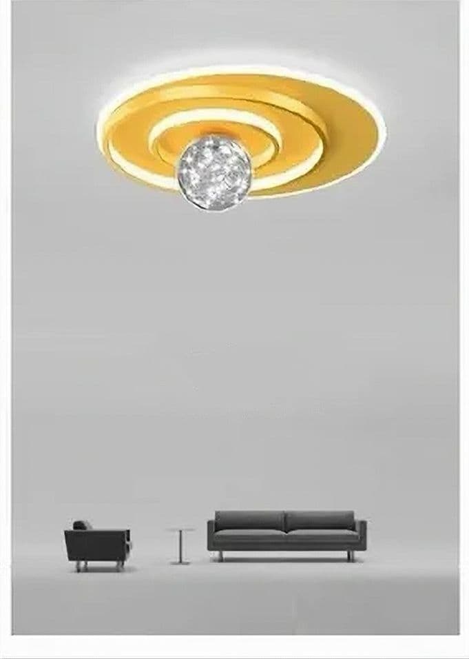 PLAFONIERA LED 48 W CERCHIO SPIRALE ORO SFERA LAMPADARIO TONDO LUCE FREDDA 70784 - 3