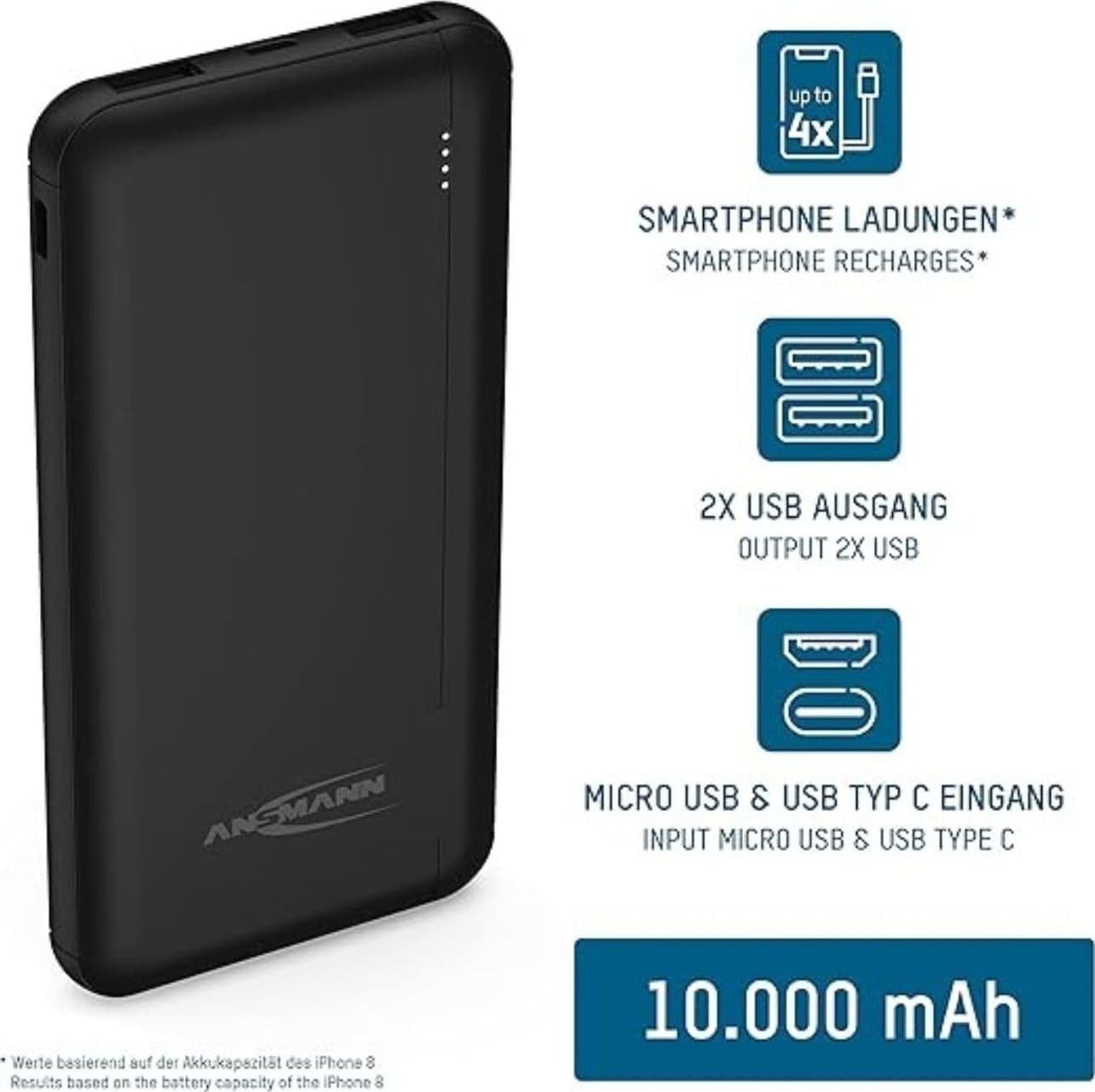 Ansmann powerbank 10000mAh Nero 1700-0132 - 2