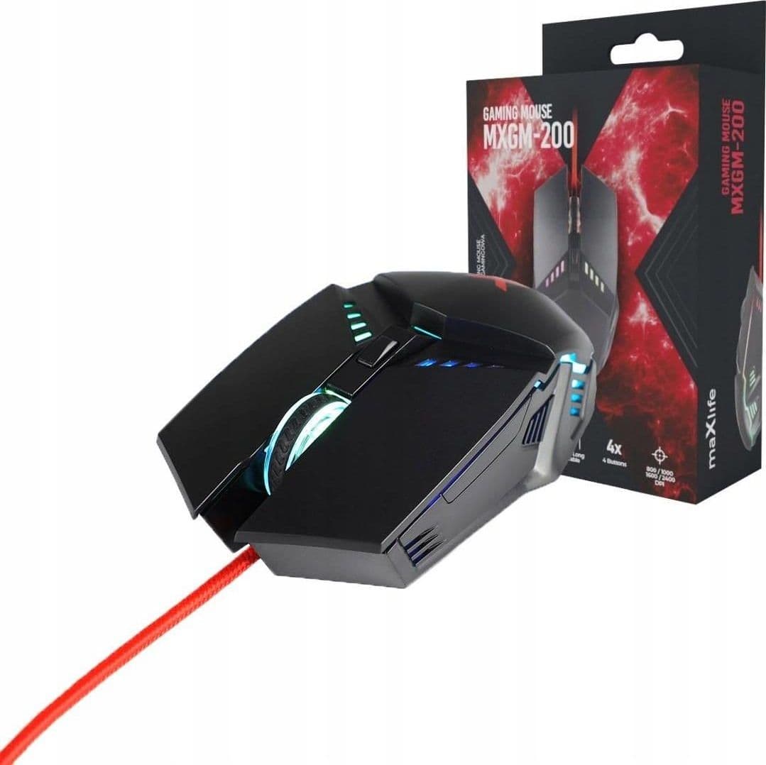 Maxlife Mouse con Filo Wired Gaming RGB 4 Tasti 2400dpi filo da 1,8m MXGM-200 - 3