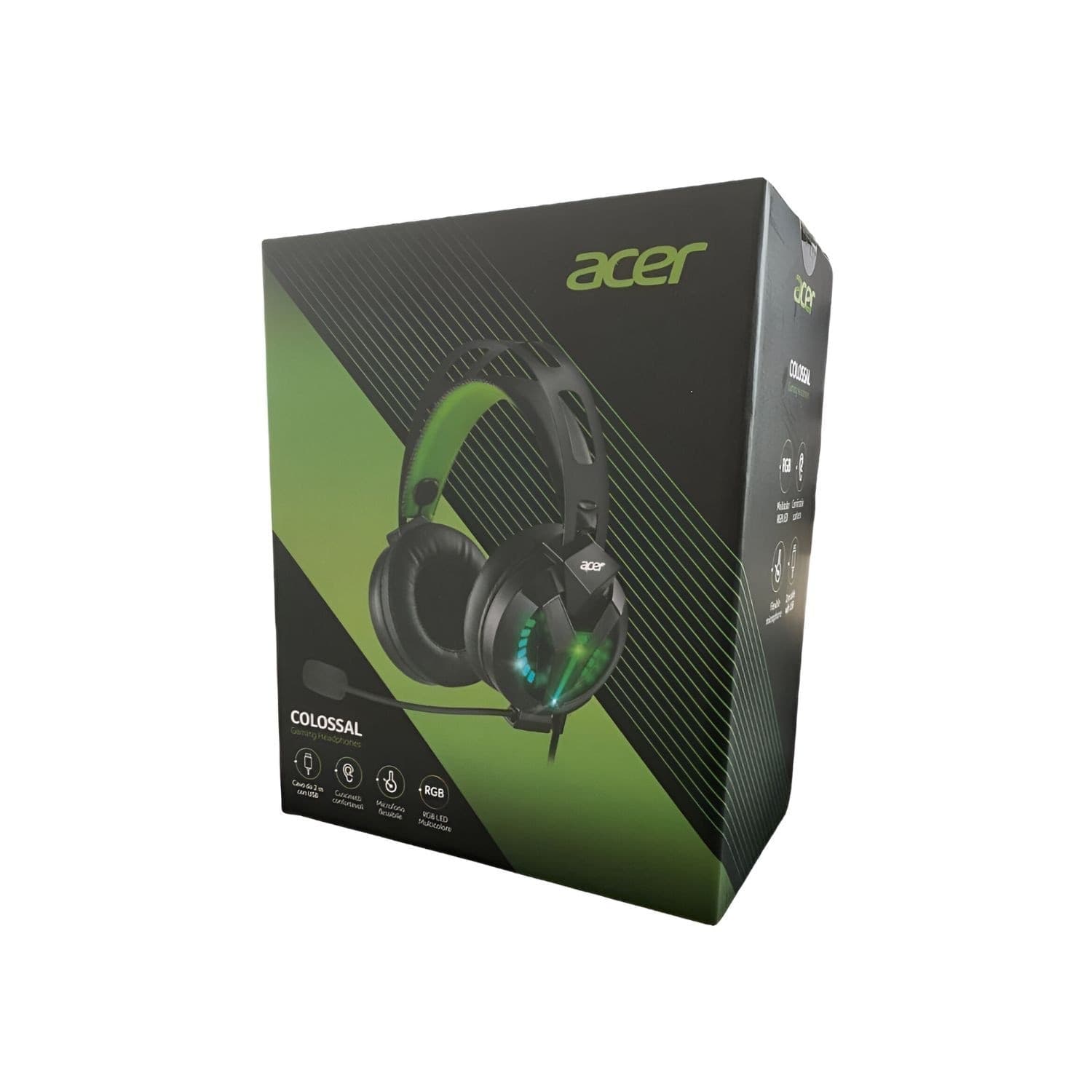 Acer Cuffie Over-Ear con Filo Gaming RGB + Microfono Virtual 7.1 USB-A Colossal GH1200 - 2