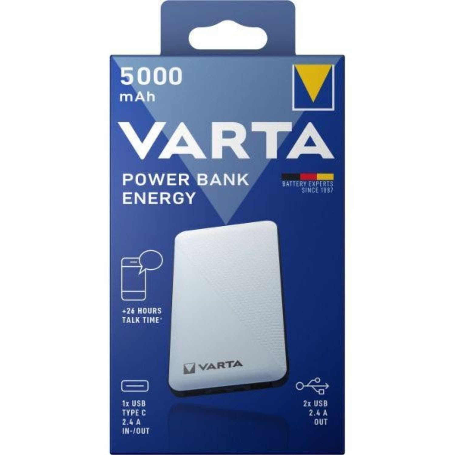 Batteria portatile Varta Powerbank 5.000mAh 2xUSB A 1xUSB C - 3