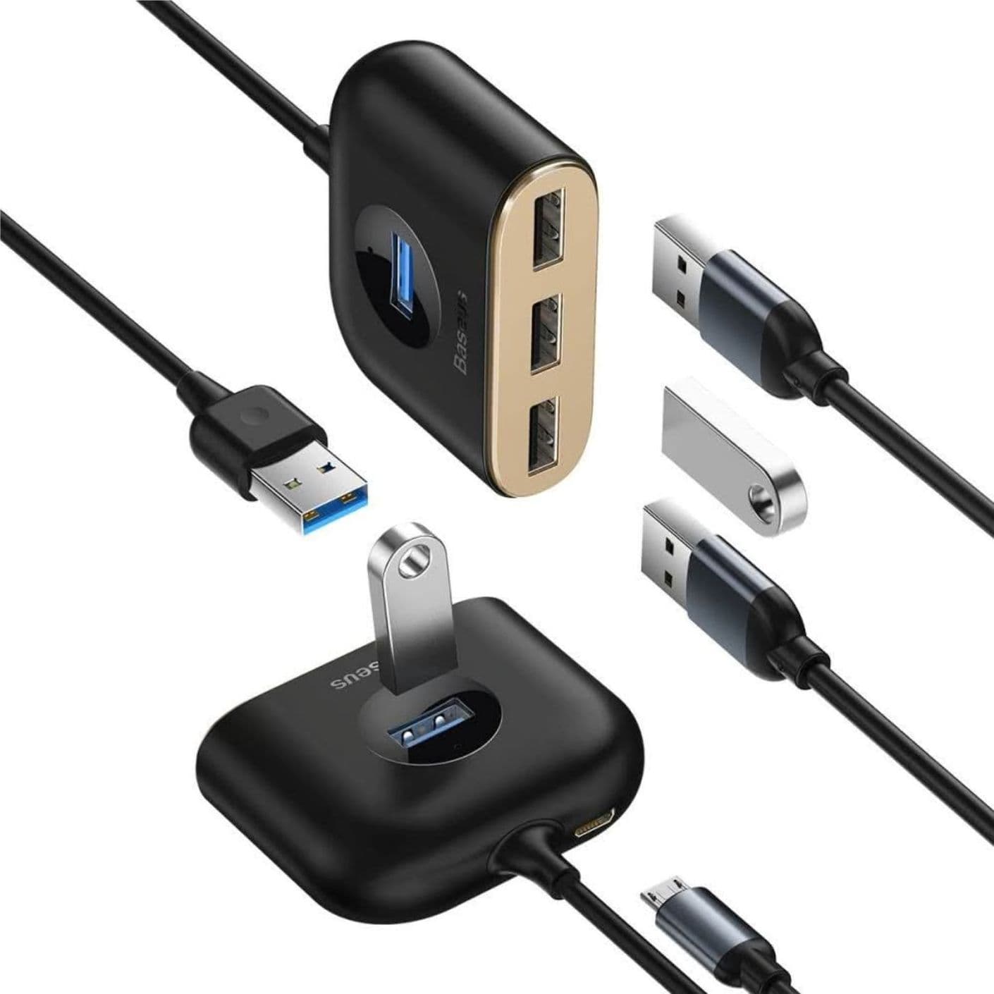 Baseus adapter HUB Square USB 3.0 to 4x USB black - 2