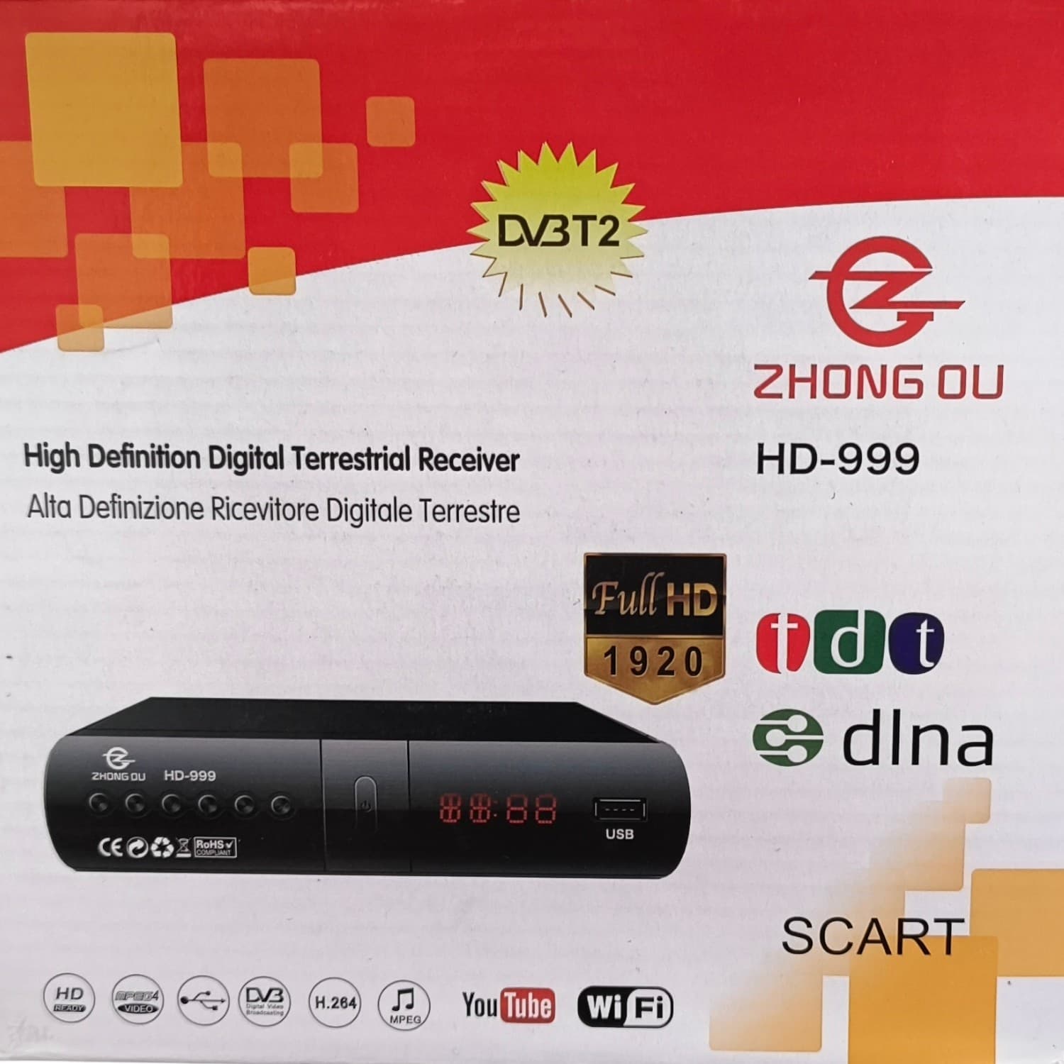 ZHONG OU HD-999 DECODERDVBT2/DVBS2 HD/USB - 3
