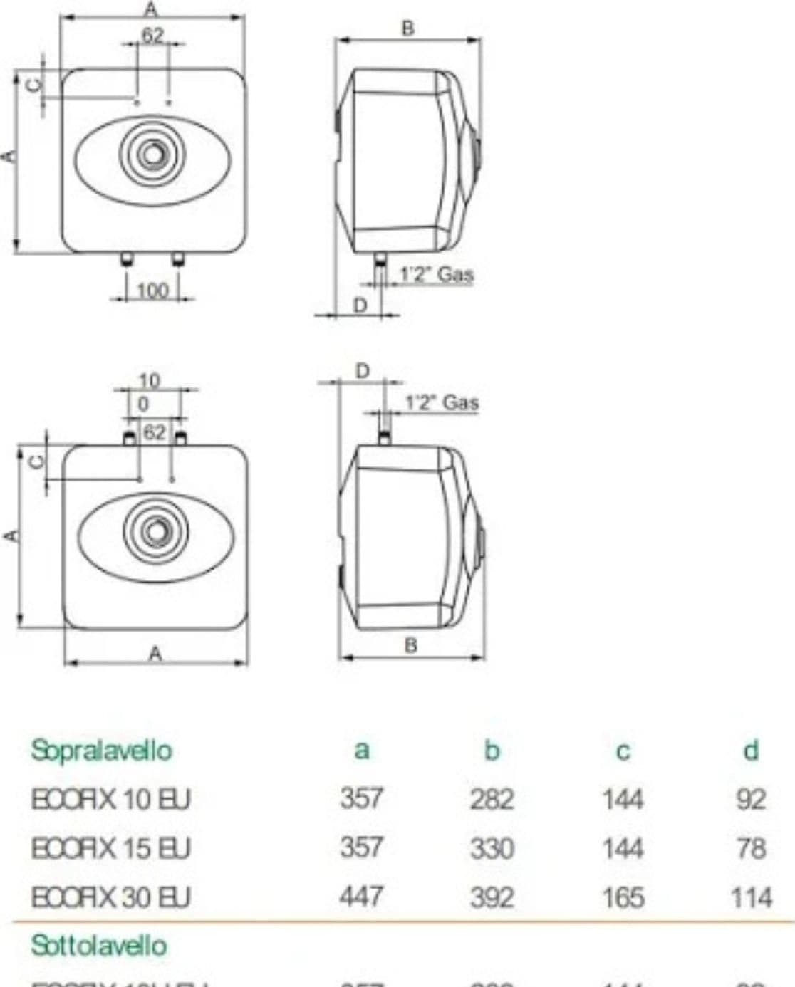 Ariston Thermo Ecofix15eu Scaldabagno 15lt 2a Cl B - 2