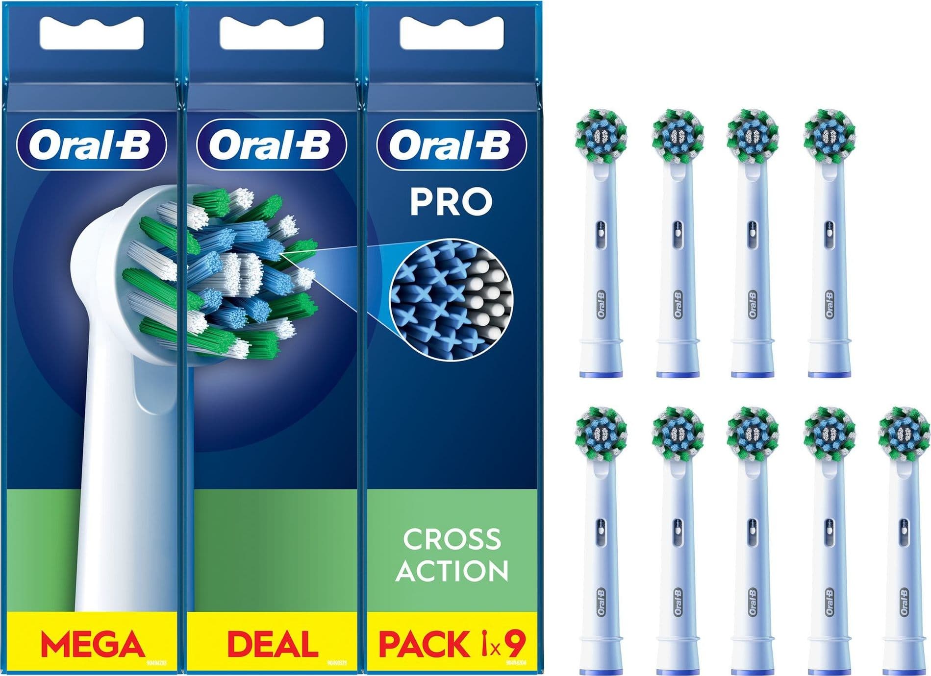 Braun Oral-b Ricambio Spazzolino Elettrico 9 Testine Cross Action Pro White Eb50 - 10