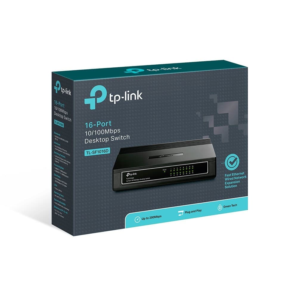 Tp-link Desktop Switch Tl-sf1016d 16-port 10/100mbps - 4