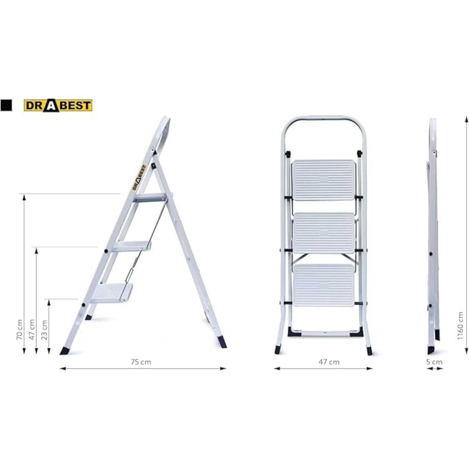 Drabest Scaletta Da Ufficio Minifero A 3 Gradini 125kg - 2