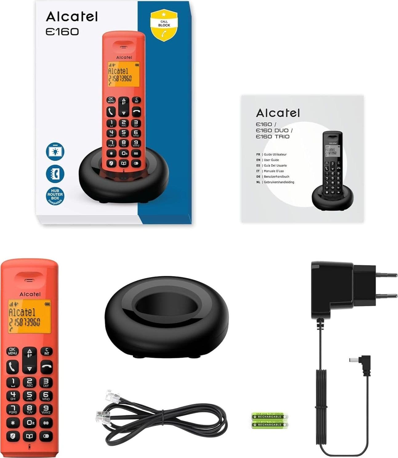 Telefono Cordless Alcatel E160 Red - 4