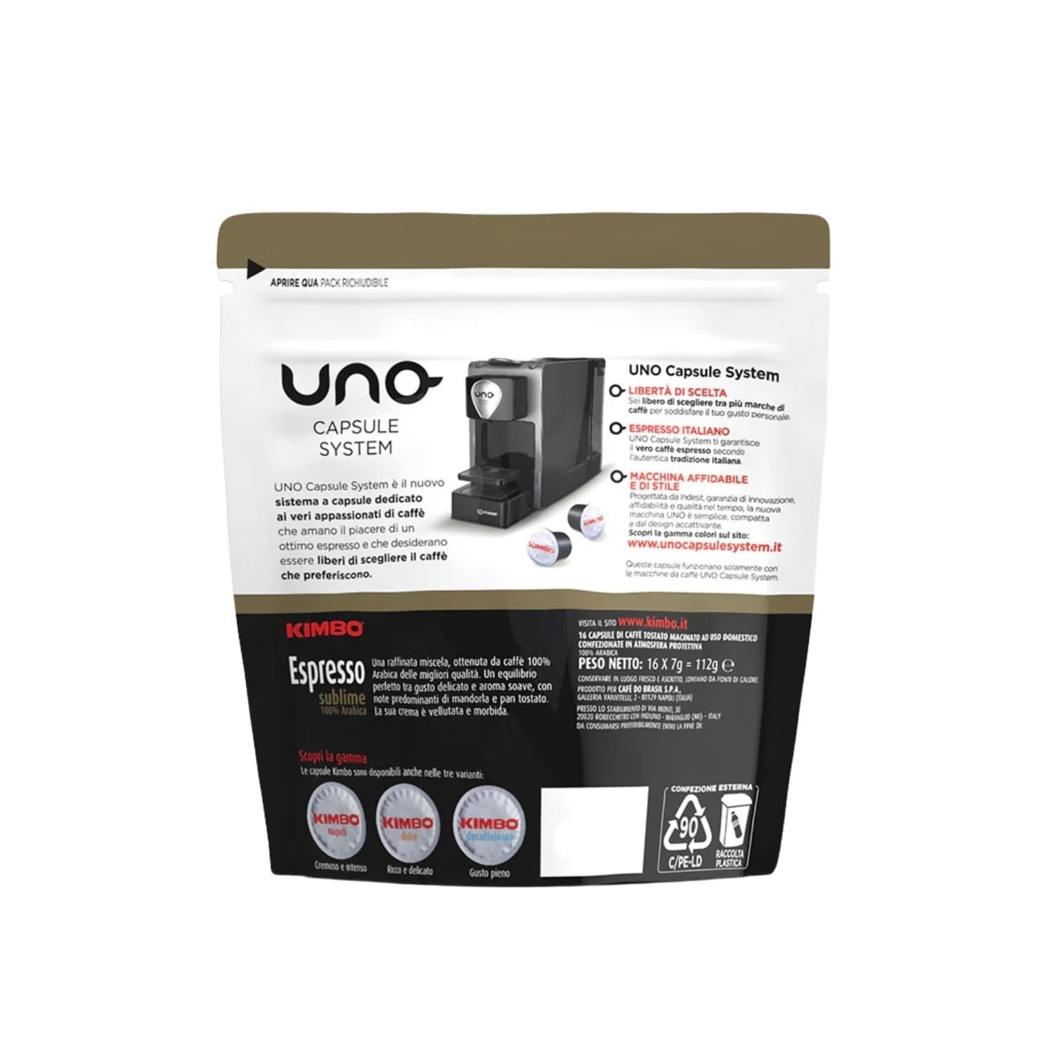 Kimbo Caffe' Confezioneda 16 Capsule Compat. Uno System Sublime - 3