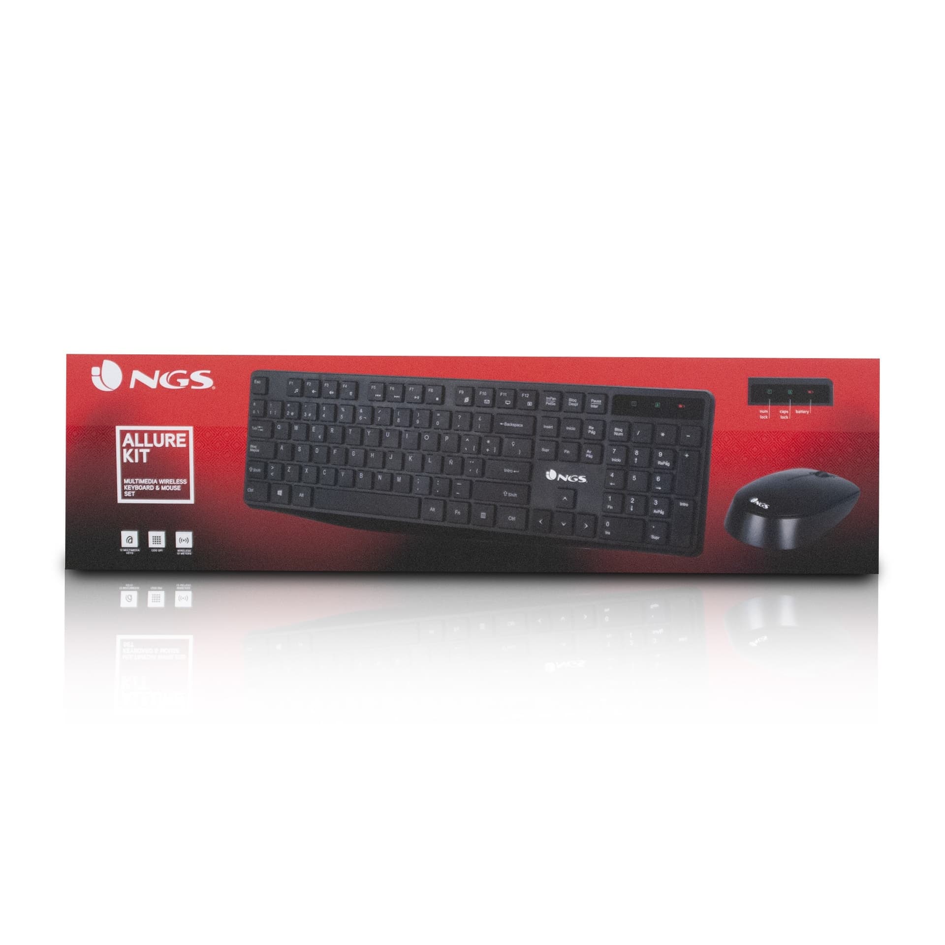 Ngs Kit Tastiera + Mouse Wireless Allure Nera - 7