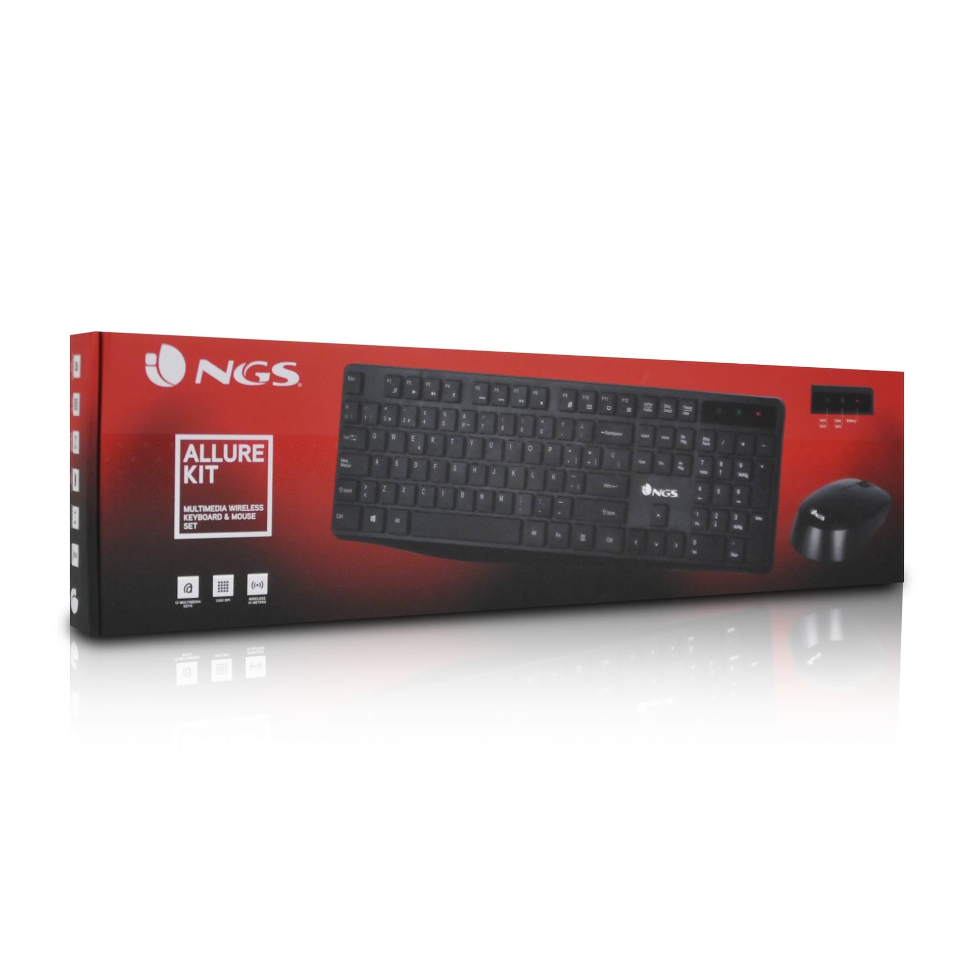 Ngs Kit Tastiera + Mouse Wireless Allure Nera - 8