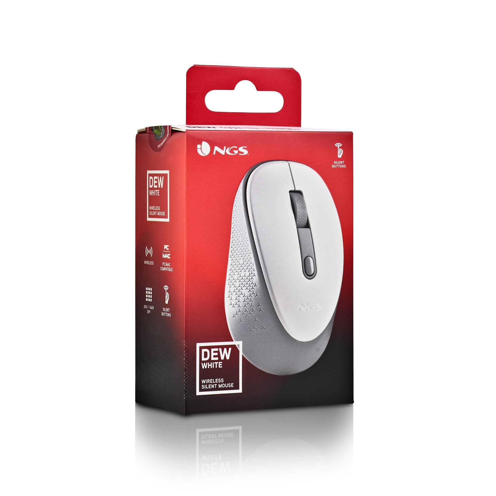 Ngs Mouse wireless con pulsanti silenziosi Dew White - 5