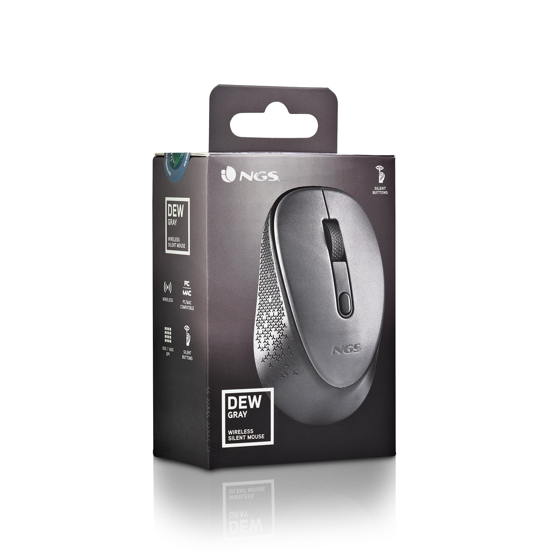 Ngs Mouse Wireless Con Pulsanti Silenziosi Dew Gray - 6