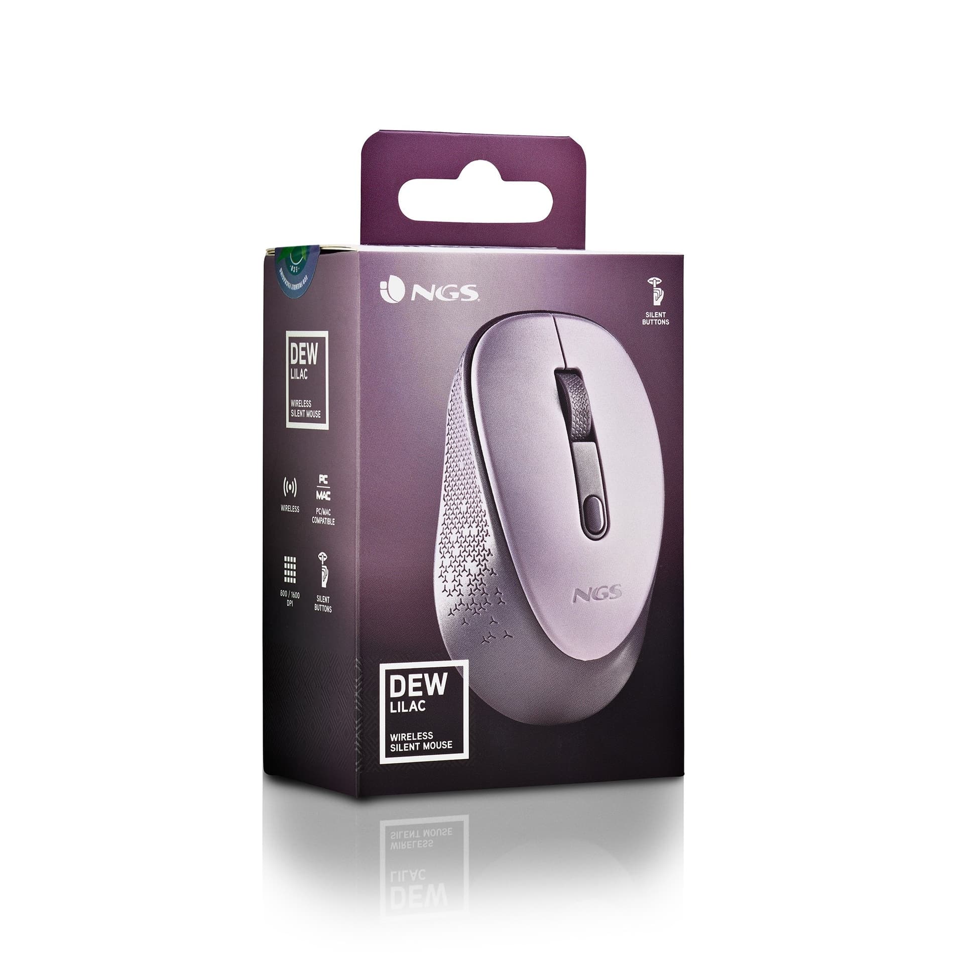 Ngs Mouse Wireless Con Pulsanti Silenziosi Dew Lilac - 5