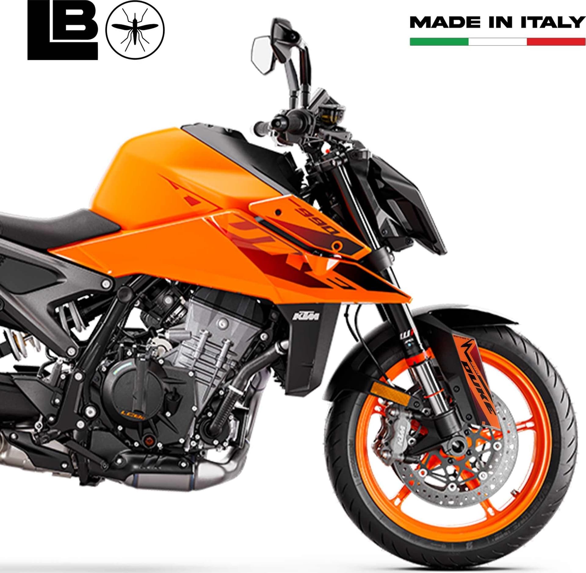 Adesivi 3D Parasteli Parafango moto compatibili con KTM 990 Duke 2024-2025 - 9