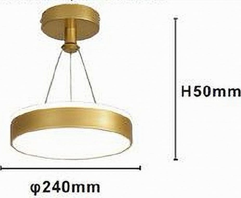 LAMPADARIO A SOSPENSIONE LED 24 WATT CERCHIO TONDO MODERNO ORO DOPPIA LUCE 50520 - 5