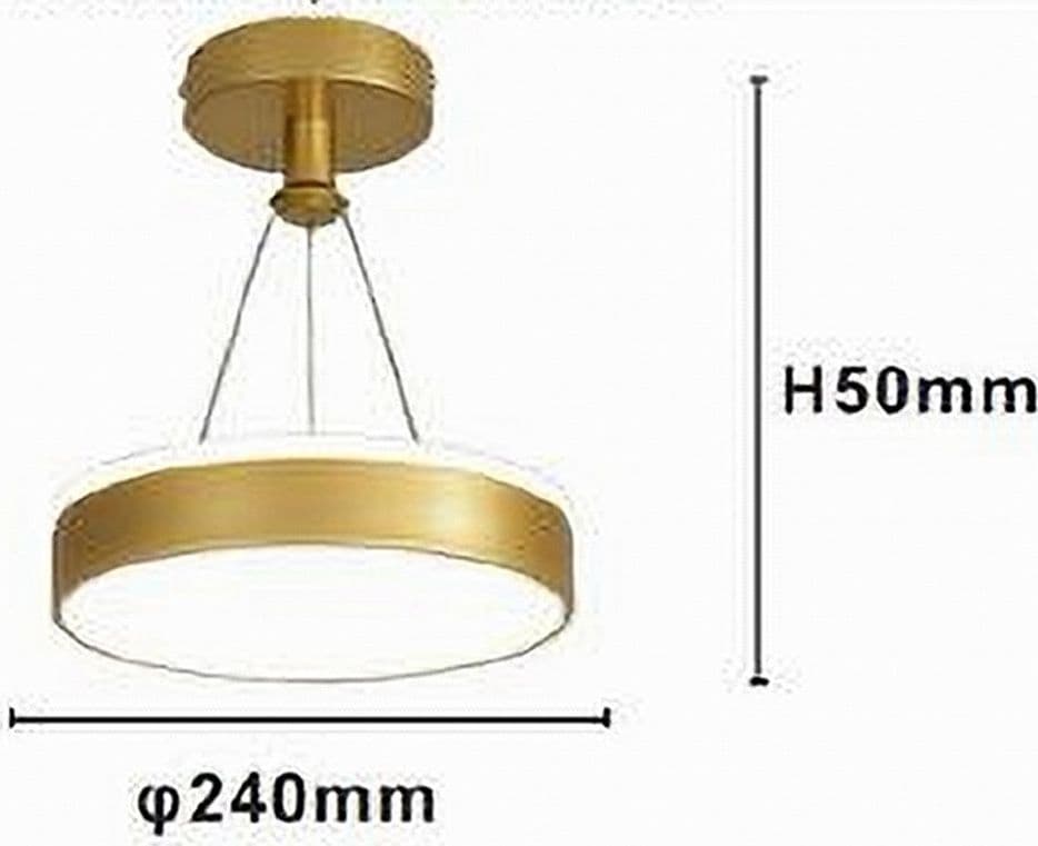 LAMPADARIO A SOSPENSIONE LED 24 WATT CERCHIO TONDO MODERNO ORO DOPPIA LUCE 50520 - 5