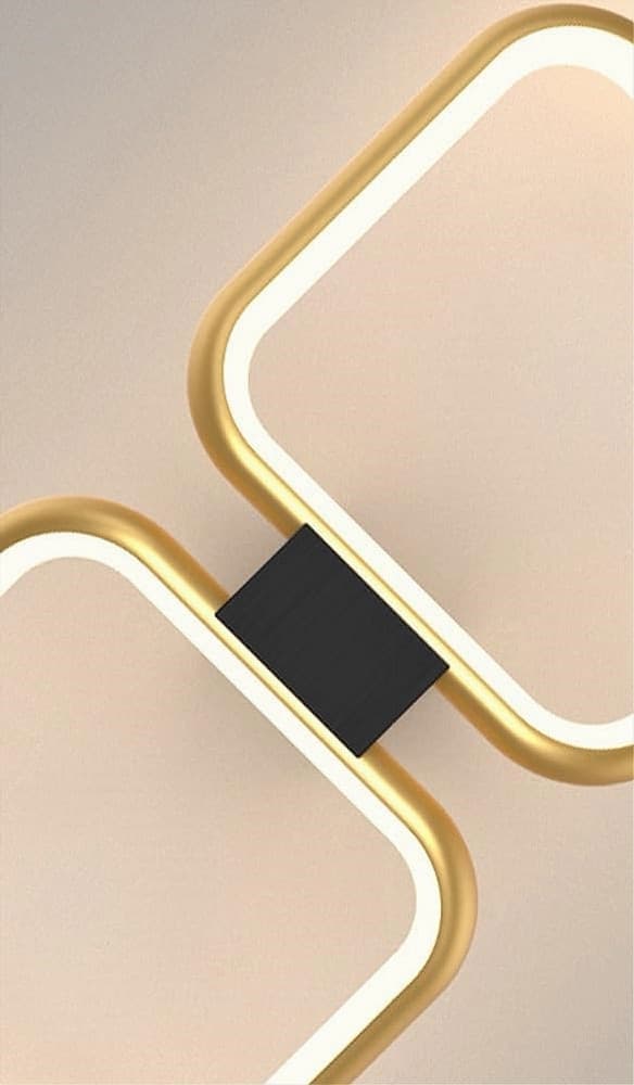 PLAFONIERA LED 20WATT 2 QUADRATI ORO DESIGN MODERNO LAMPADARIO DA SOFFITTO 50575 - 6