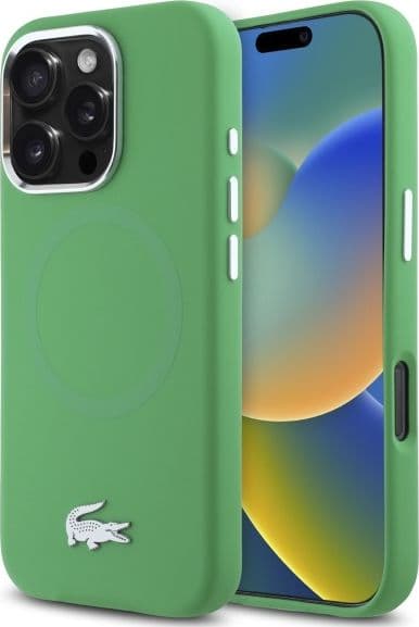 cover lacoste iphone 16 pro verde magsafe compatibile