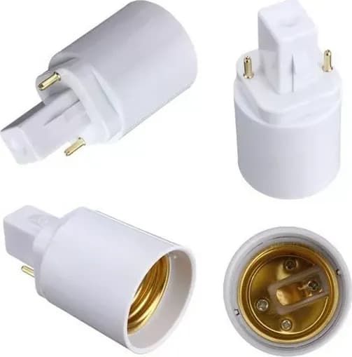 1 CONVERTITORE ADATTATORE PORTA LAMPADA G24 IN E27 220V 2 PIN MODIFICA LUCI LED FLUORESCENZA BIANCO