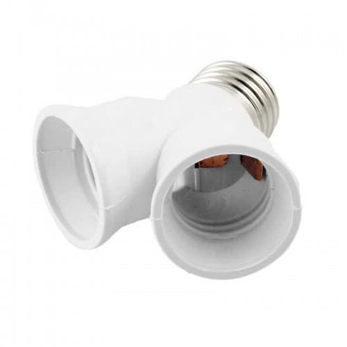 ADATTATORE PORTALAMPADA E14 DOPPIO E27 E27 220V SDOPPIATORE DI CORRENTE BIANCO - 2