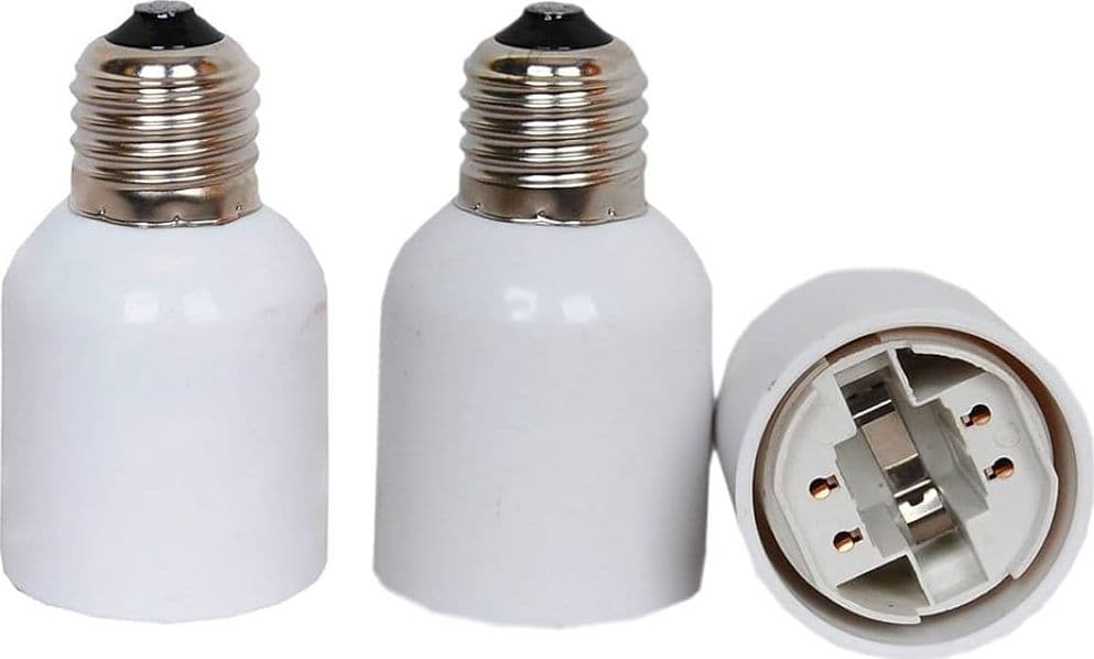 CONVERTITORE PORTALAMPADA ADATTATORE E27 IN G24- 220V MODIFICA BIANCO
