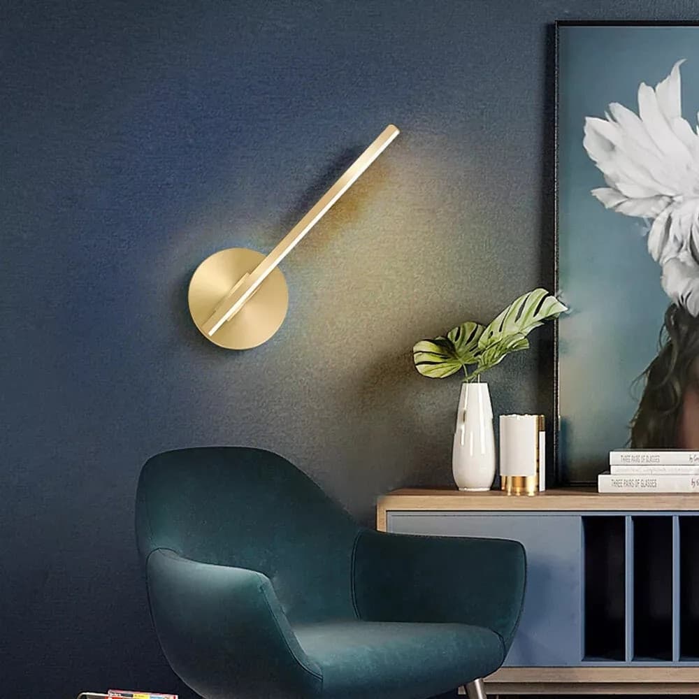 APPLIQUE DA PARETE LED 13 WATT LINEARE ORIENTABILE ORO LAMPADA LUCE FREDDA 50391 - 9