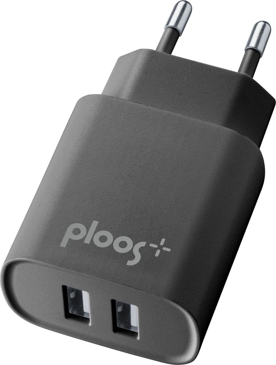 caricabatteria 10w doppia usb nero - 2