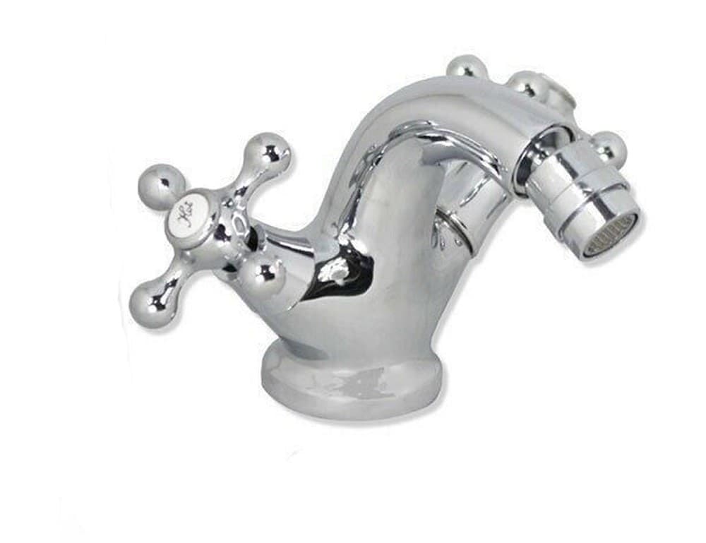 RUBINETTO BIDET MISCELATORE DOPPIO COMANDO MONOFORO BAGNO OTTONE CROMATO 52345A - 3