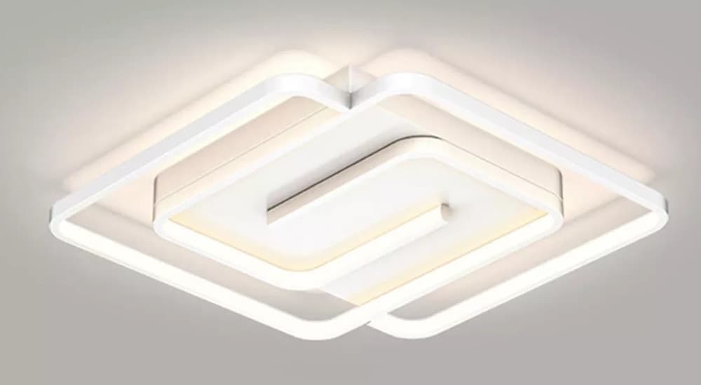 PLAFONIERA LED 48W QUADRATA SPIRALE VORTICE BIANCO LAMPADARIO SOFFITTO LUCE 4000K 70616 - 3