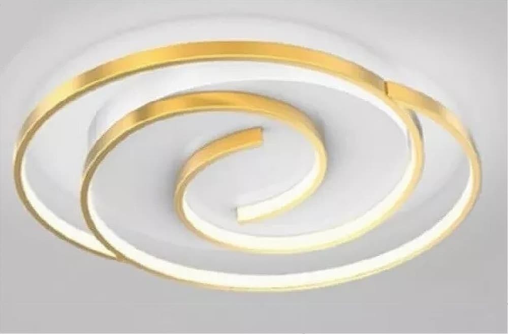 PLAFONIERA LED 45W CERCHIO SPIRALE VORTICE ORO LAMPADARIO SOFFITTO LUCE 6500K 70647 - 6