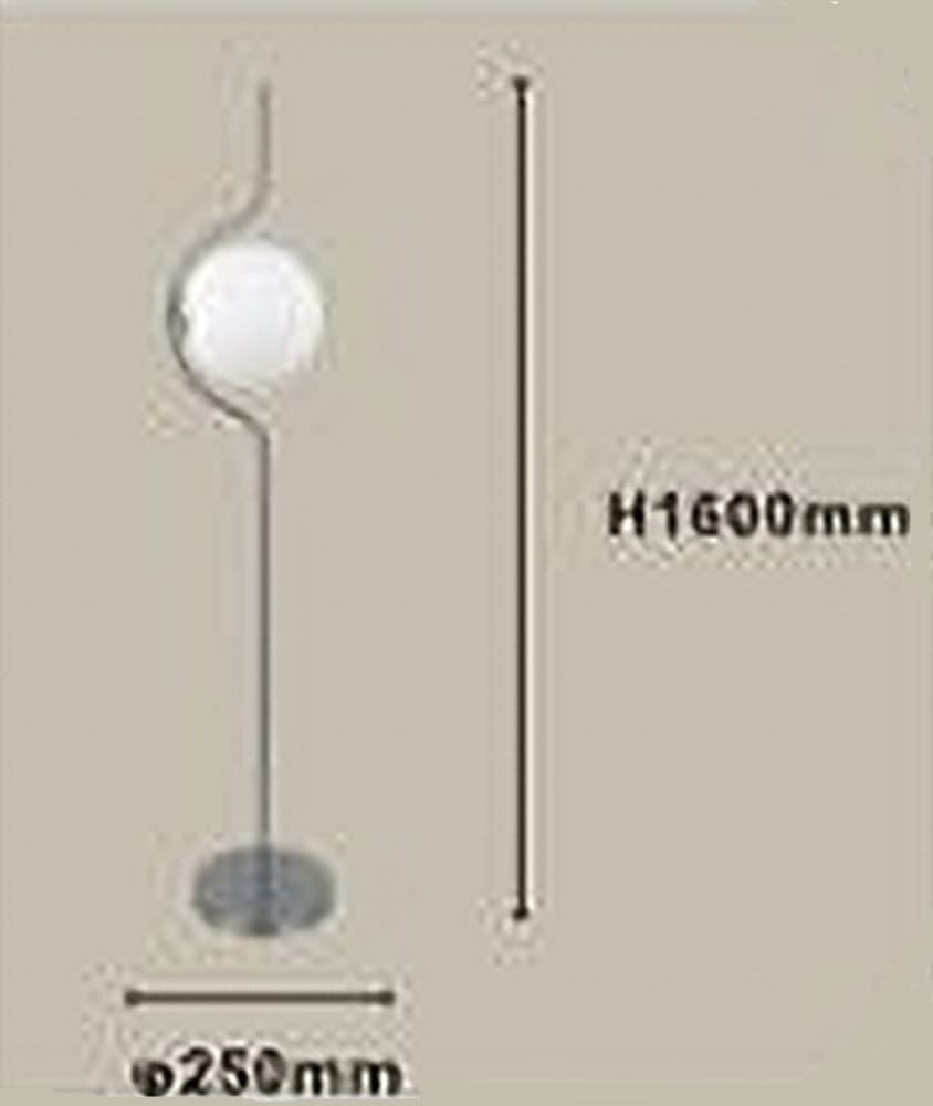 LAMPADA DA TERRA ARGENTO CON SFERA VETRO BIANCO PIANTANA E27 DESIGN MODERNO 33900 - 5