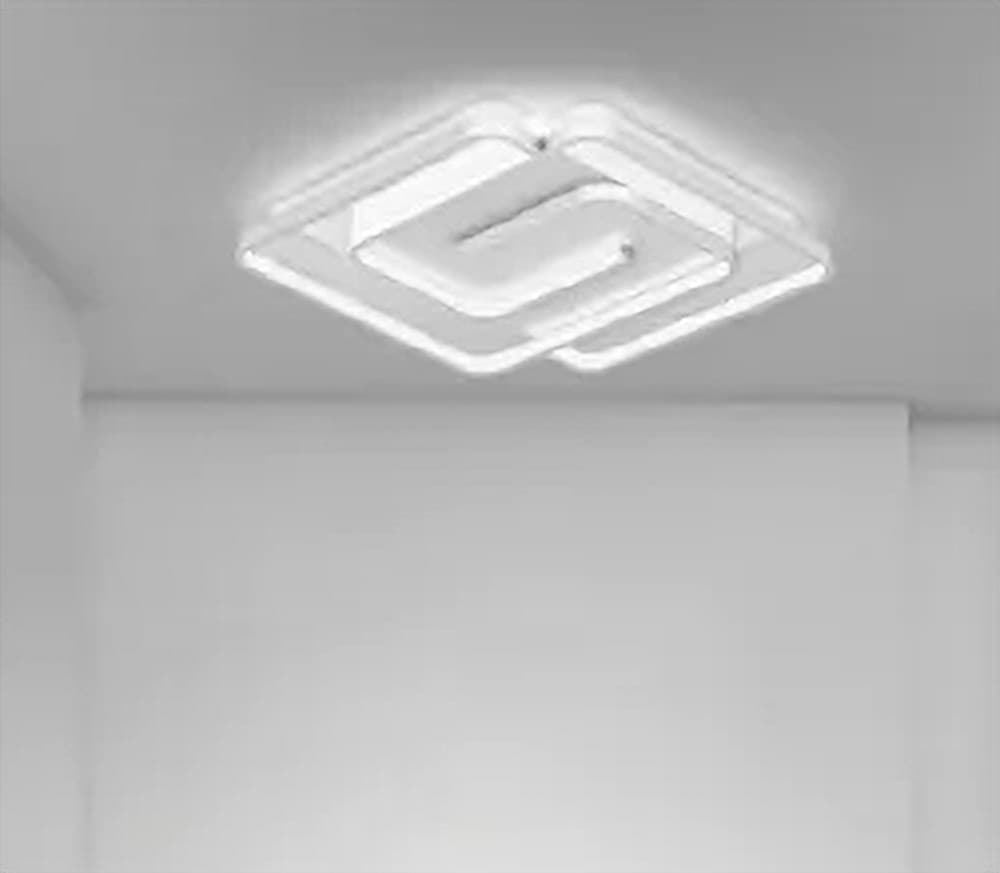 PLAFONIERA LED 48W QUADRATA SPIRALE VORTICE BIANCO LAMPADARIO SOFFITTO LUCE 6500K 70623 - 3