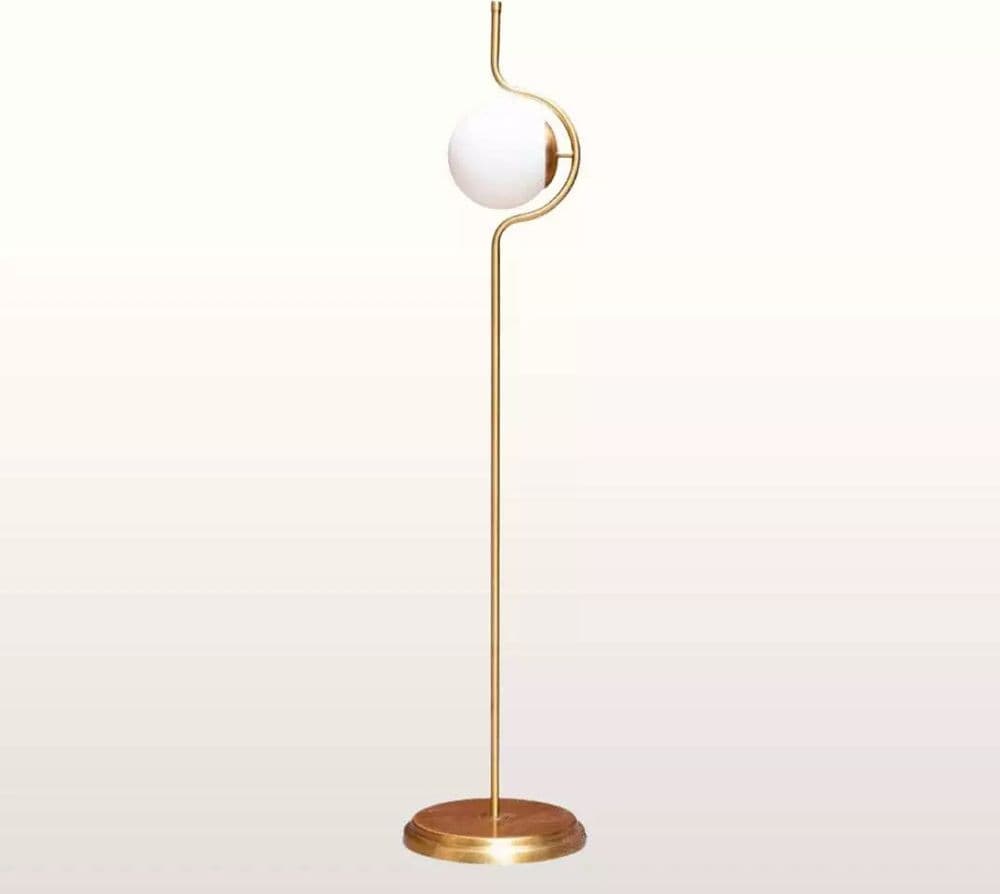 LAMPADA DA TERRA ORO CON SFERA IN VETRO BIANCO PIANTANA E27 DESIGN MODERNO 33894 - 13