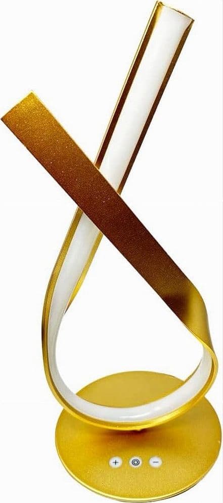 LUME INTRECCIATO LED ORO 12 W LAMPADA DA TAVOLO DESIGN MODERNO DOPPIA LUCE 32712 - 4
