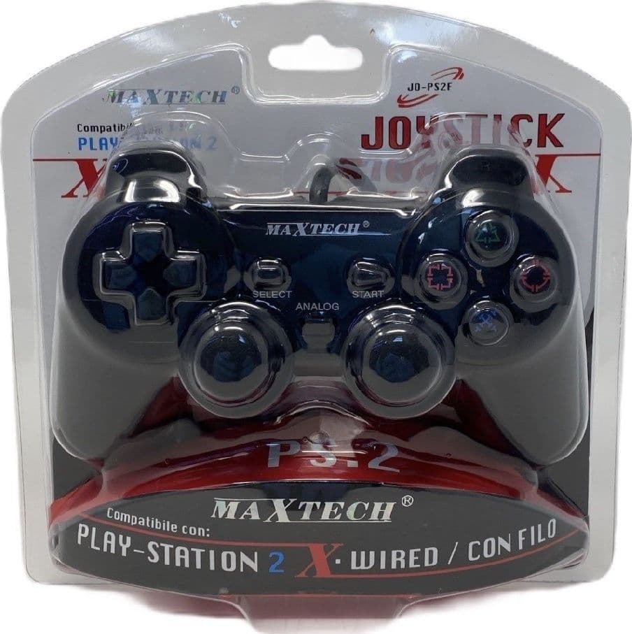 JOYSTICK CON FILO PS2 JOYPAD CONTROLLER COMPATIBILE PLAYSTATION 2 MAXTECH JO-PS2F - 5