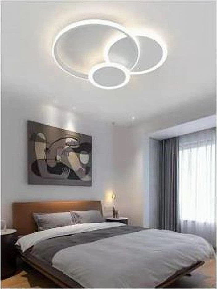 PLAFONIERA LUCE FREDDA LED CERCHI 38W LAMPADARIO A SOFFITTO BIANCO MODERNO 50026 - 8