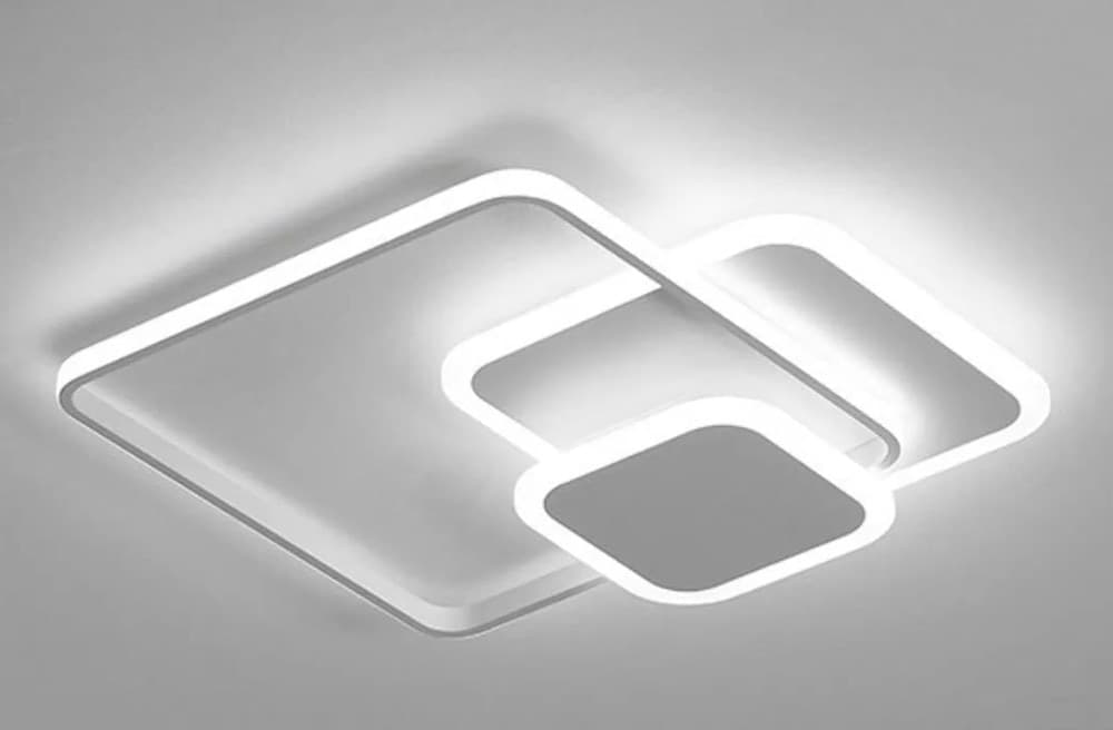 PLAFONIERA LUCE FREDDA LED QUADRATA 50W LAMPADARIO SOFFITTO BIANCO MODERNO 50064 - 11