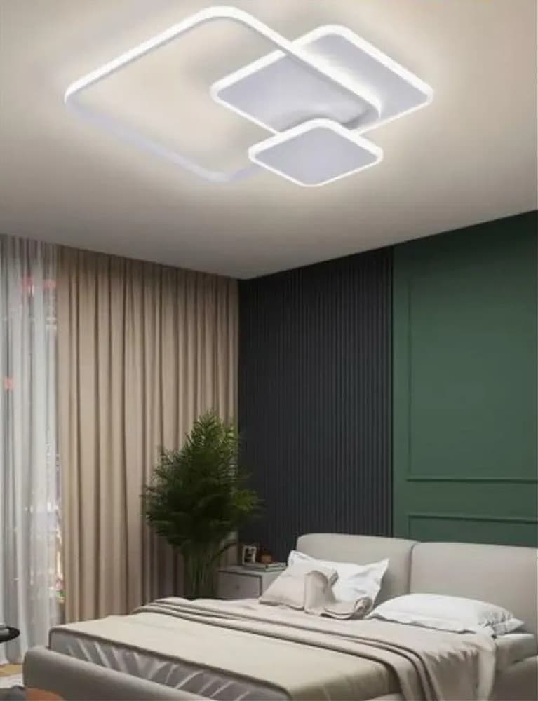 PLAFONIERA LUCE FREDDA LED QUADRATA 50W LAMPADARIO SOFFITTO BIANCO MODERNO 50064 - 9