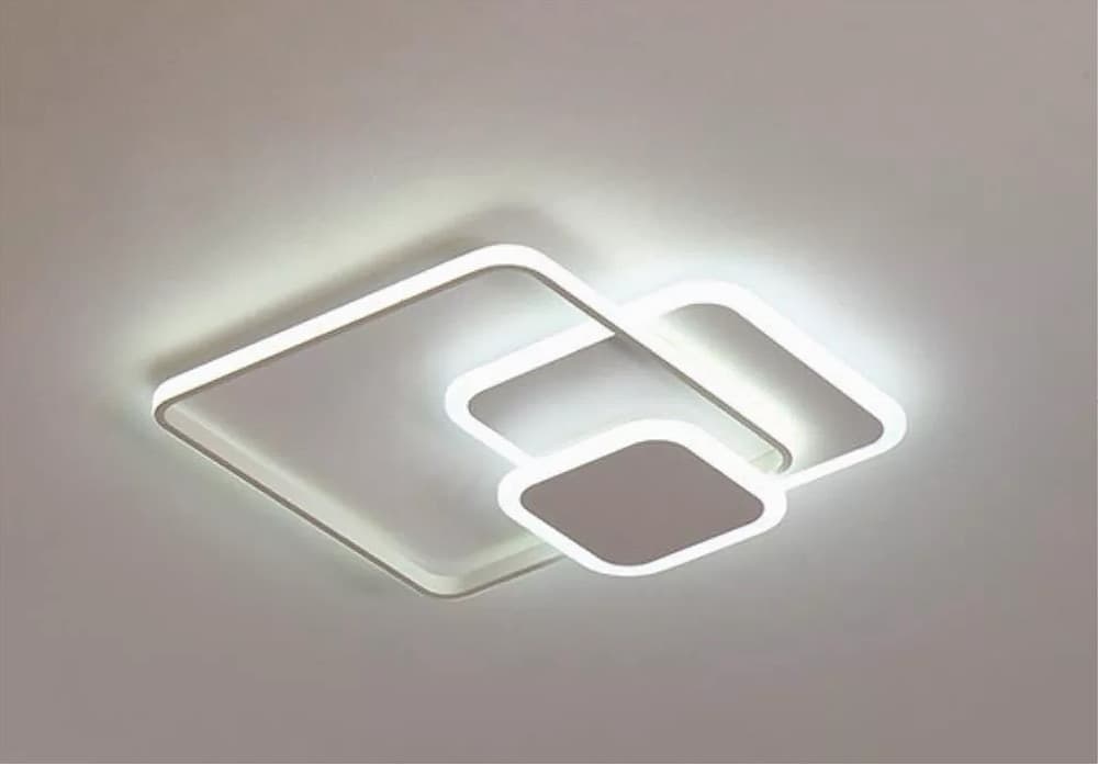 PLAFONIERA LUCE FREDDA LED QUADRATA 50W LAMPADARIO SOFFITTO BIANCO MODERNO 50064 - 10