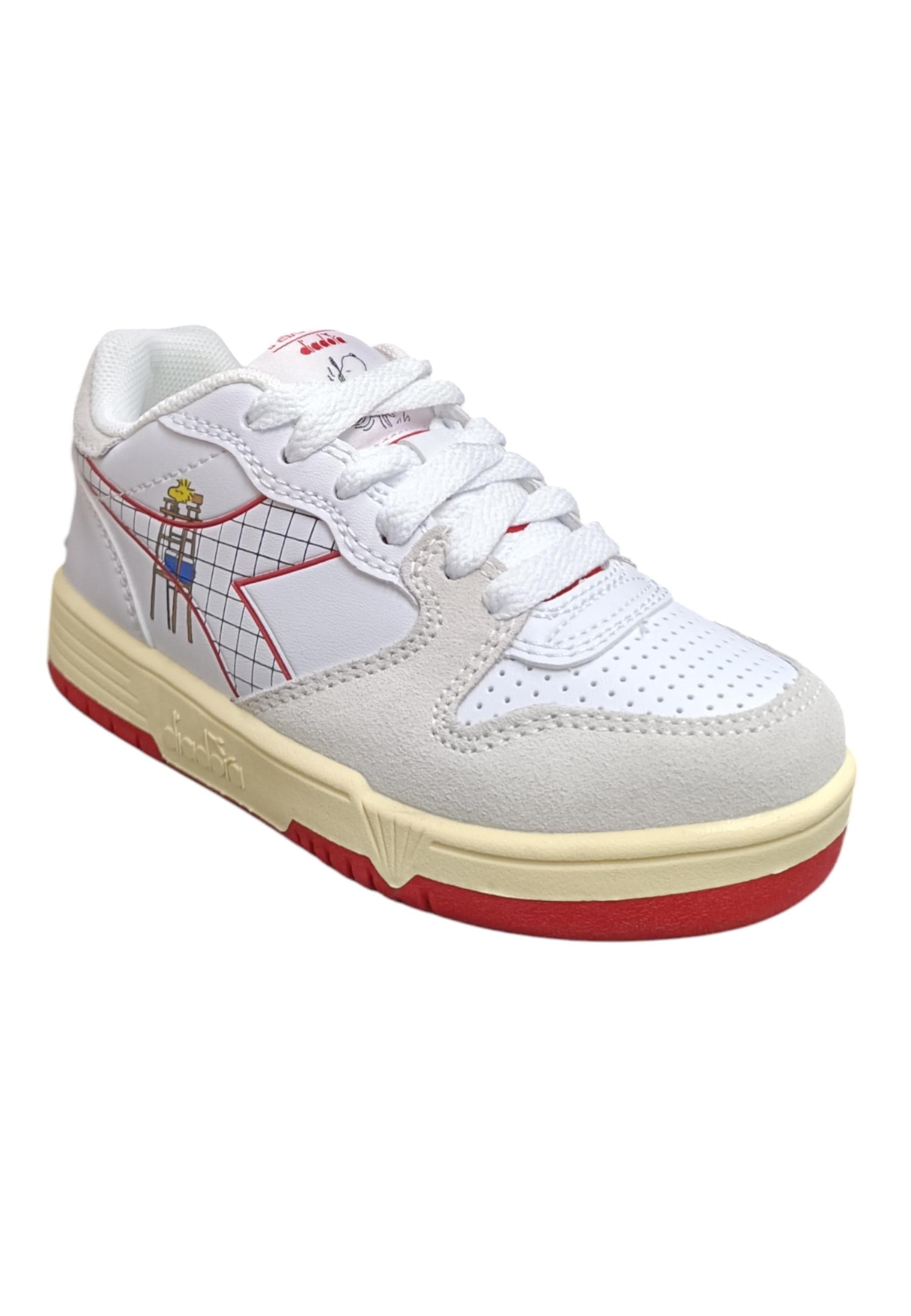 Scarpe snekears Bambini e ragazzi Diadora RAPTOR  bianco-rosso laccio in Ballerine Scarpetteria Gica - Trani, commercioVirtuoso.it