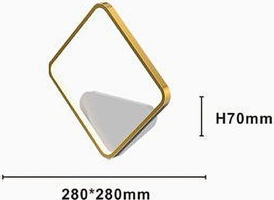 APPLIQUE DA PARETE LED 12W QUADRATO ORO LAMPADA MODERNO MINIMAL LUCE 6500K 71286 - 5