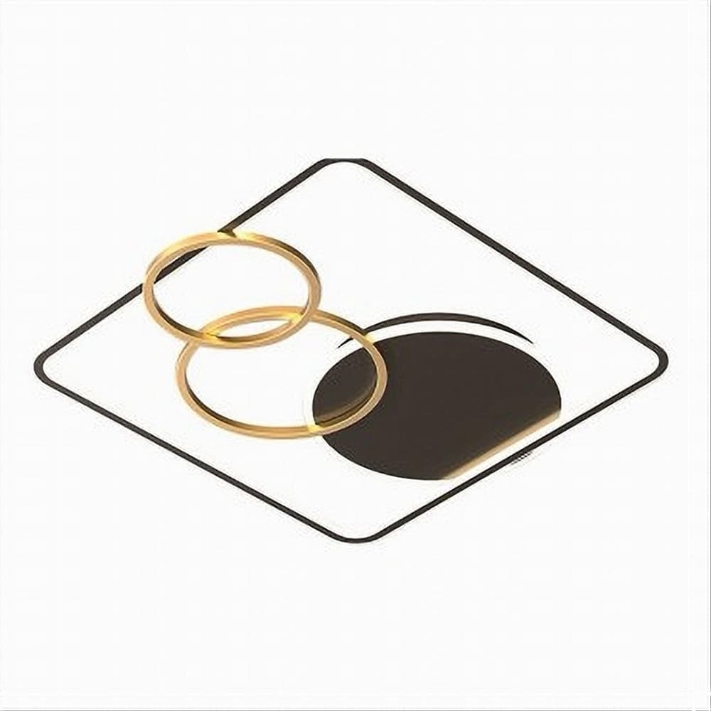PLAFONIERA LED 55W QUADRATO CON CERCHI NERO ORO LAMPADA SOFFITTO LUCE 4000K 70890 - 7