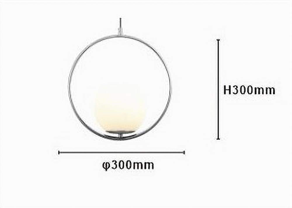 LAMPADARIO A SOSPENSIONE CERCHIO METALLO SFERA VETRO BIANCO ATTACCO E27 ARGENTO 33467 - 8