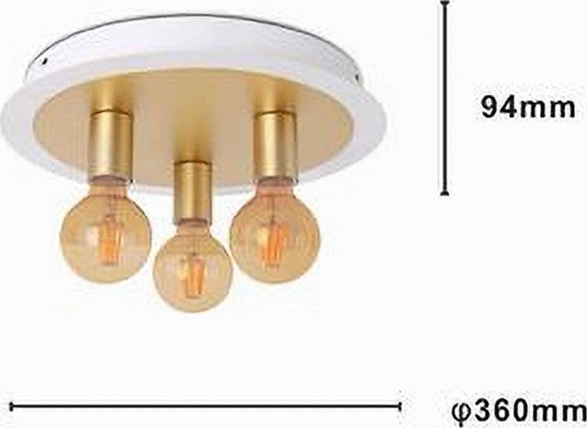 PLAFONIERA A SOFFITTO IN METALLO ORO BIANCO CON 3 LUCI LAMPADA ATTACCO E27 32668 - 2