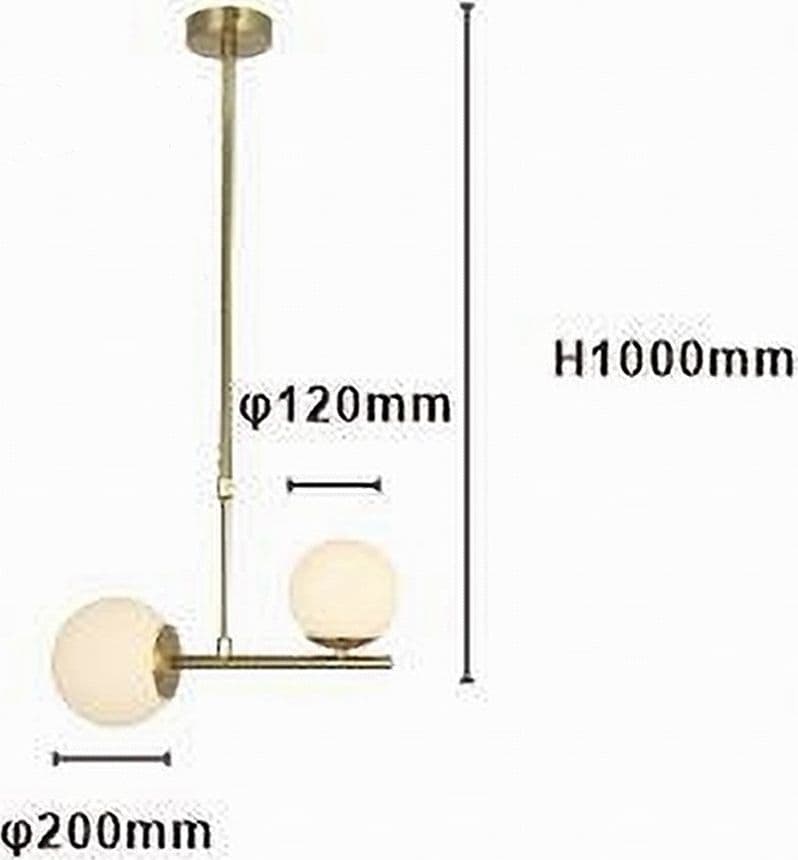 LAMPADARIO A SOSPENSIONE ORO CON 2 SFERE IN VETRO BIANCO OPACO ATTACCO G9 E27 33481 - 13