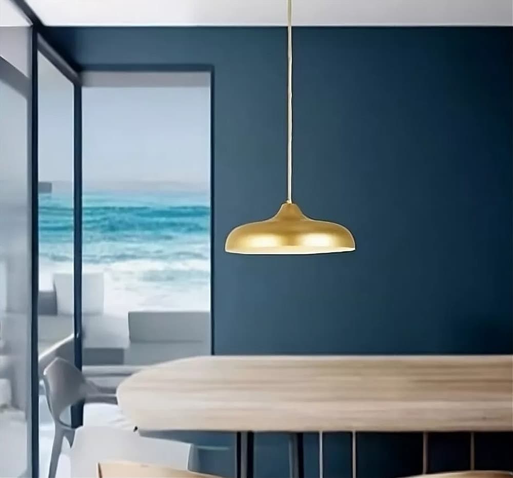 LAMPADARIO A SOSPENSIONE DESIGN MODERNO E27 PARALUME FERRO CUPOLA ORO BIANCO 33337 - 4