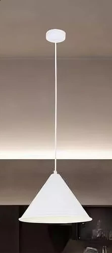 LAMPADARIO A SOSPENSIONE E27 FERRO PARALUME MODERNO CONTEMPORANEO CONO BIANCO 33375 - 4