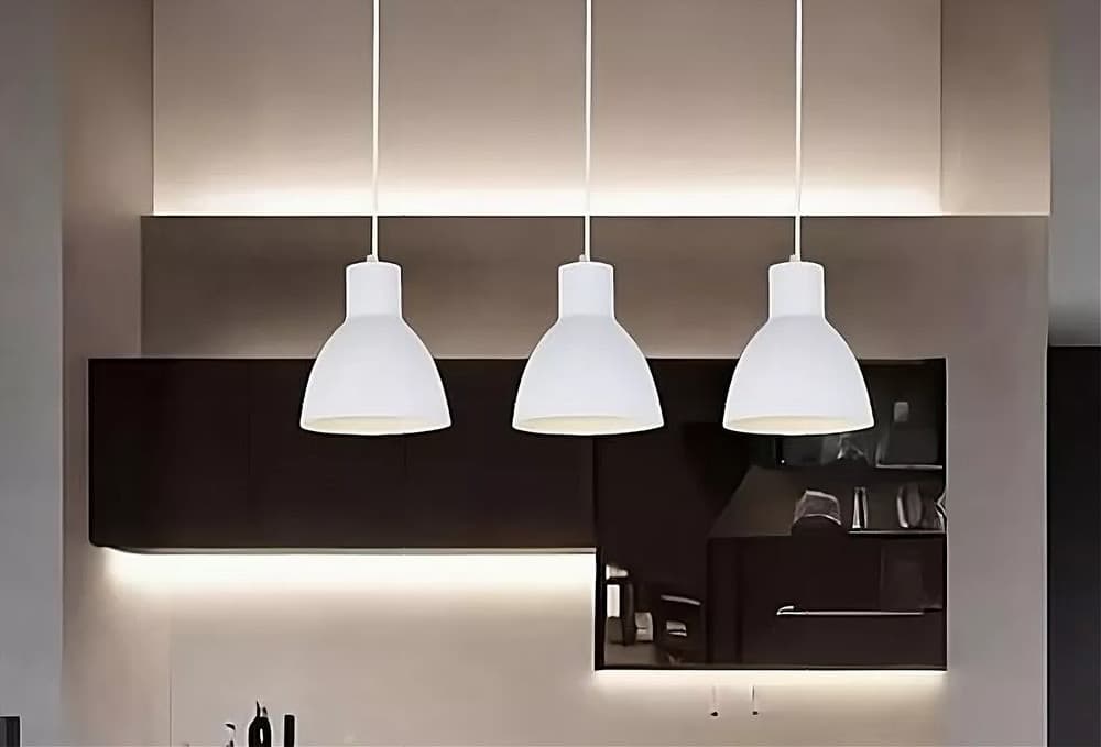LAMPADARIO A SOSPENSIONE E27 FERRO PARALUME MODERNO CONTEMPORANEO CAMPANELLA BIANCA 33283 - 5